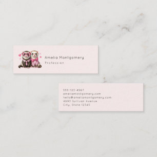 Cute Otter Couple in Love Mini Business Card
