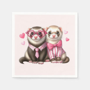 Cute Otter Couple in Love Napkin