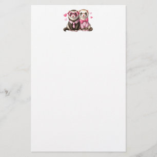Cute Otter Couple in Love Stationery