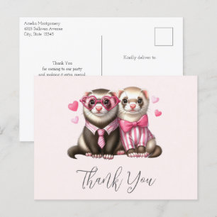Cute Otter Couple in Love Thank You Postcard