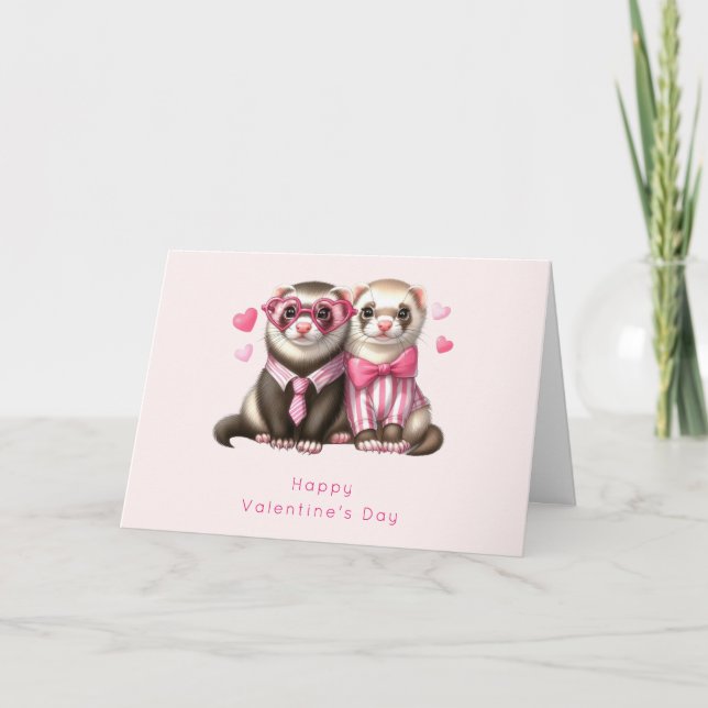 Cute Otter Couple in Love Valentine's Day Holiday Card (Front)