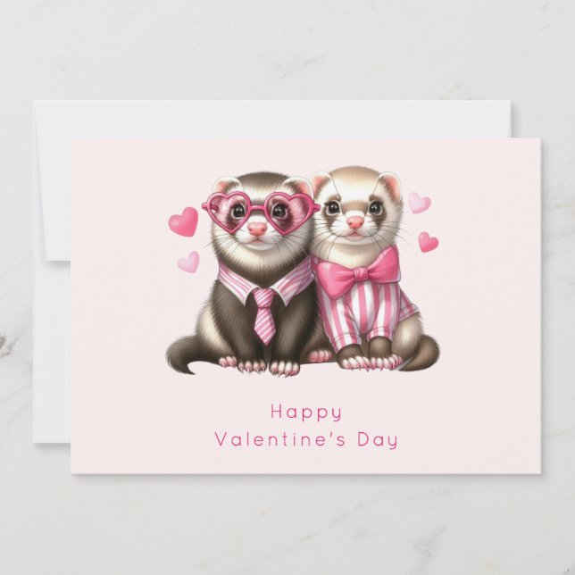 Cute Otter Couple in Love Valentine's Day Holiday Card (Front)