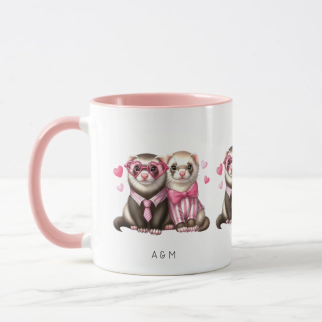 Cute Otter Couple in Love Valentine's Day Mug (Left)