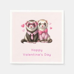 Cute Otter Couple in Love Valentine's Day Napkin