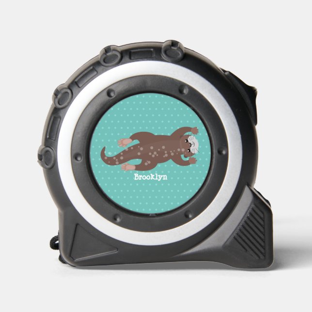 Cute otter diving cartoon illustration 1 (Front)