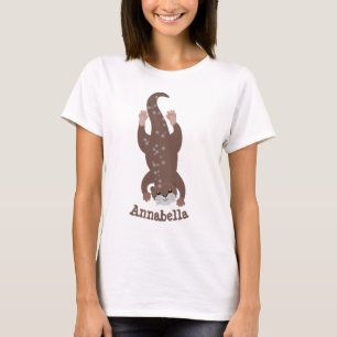 Cute otter diving cartoon illustration T-Shirt