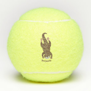 Cute otter diving cartoon illustration tennis balls