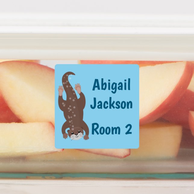 Cute otter diving personalised cartoon  (Affixed)