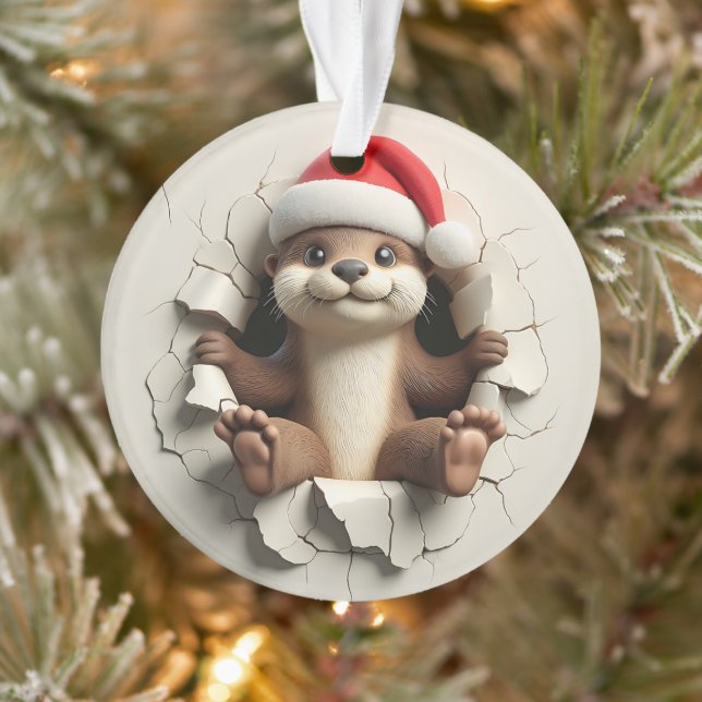 Cute Otter Double-Sided Holiday Ornament (Tree)