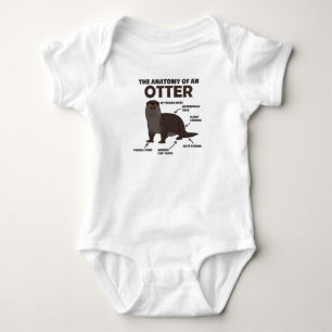 Cute Otter Explanation Anatomy Of An Otter Baby Bodysuit