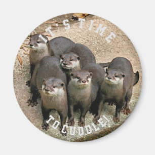 Cute Otter Family   Cuddle Time Magnet