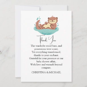Cute Otter Forest Animal Thank You Card