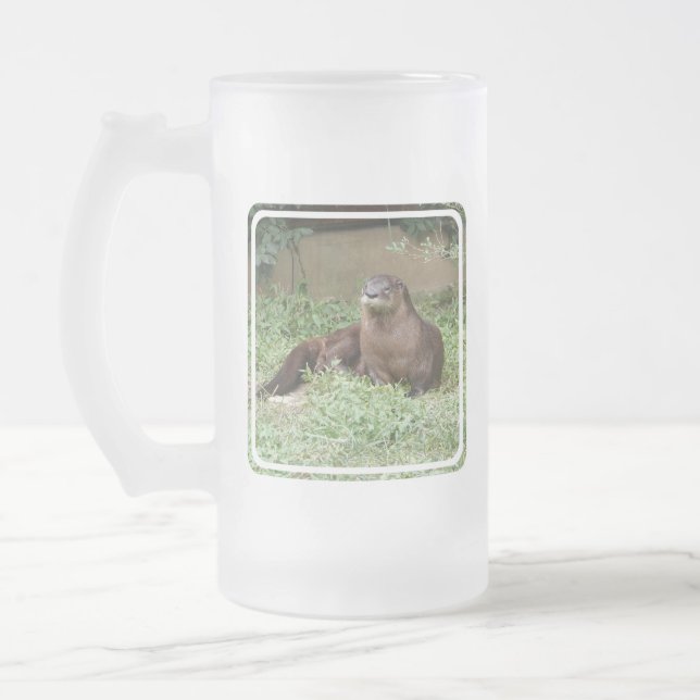 Cute Otter Frosted Beer Mug (Left)