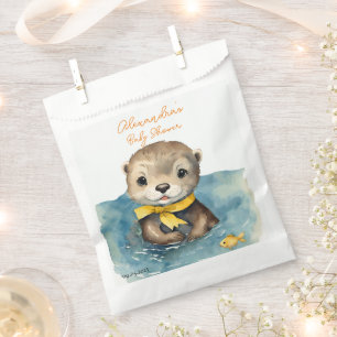 Cute Otter Gender Neutral Baby Shower Favour Bags