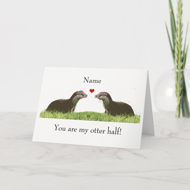 Cute otter half anniversary/ birthday card (Front)
