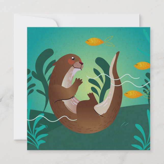 Cute Otter Holiday Card (Front)