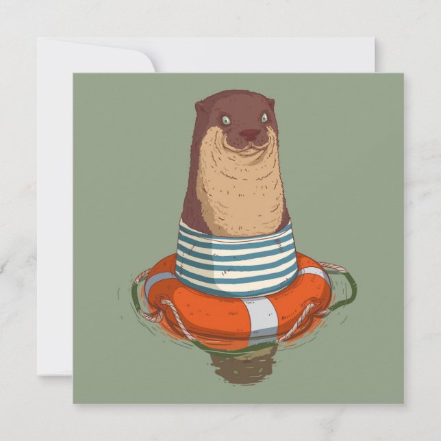 Cute Otter Holiday Card (Front)