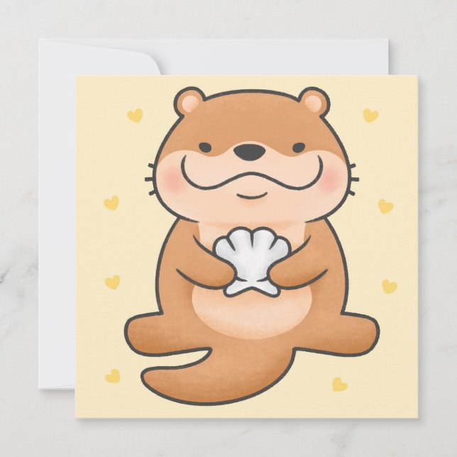 Cute Otter Holiday Card (Front)
