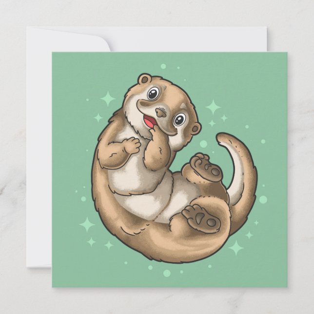 Cute Otter Holiday Card (Front)