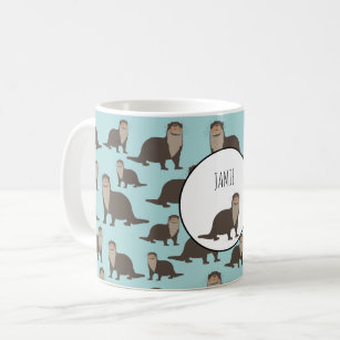 Cute Otter Illustration Pattern Coffee Mug