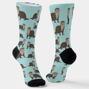 Cute Otter Illustration Pattern Socks