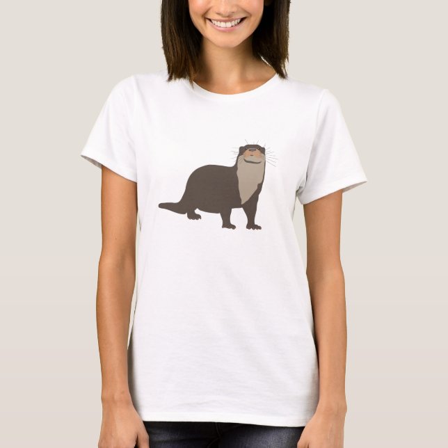 Cute Otter Illustration  T-Shirt (Front)