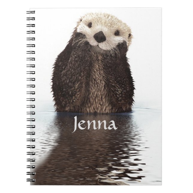 Cute Otter in Water Notebook (Front)