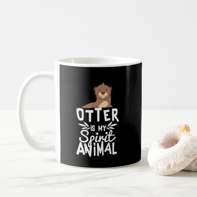 Cute Otter Is My Spirit Animal Funny Animal Mug (With Donut)