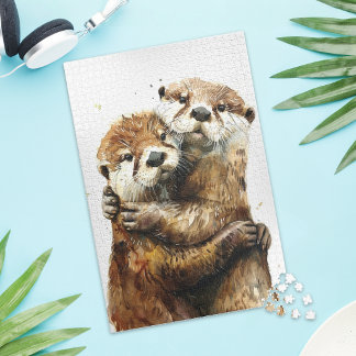 Cute Otter Love Jigsaw Puzzle