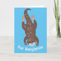 Cute otter personalised cartoon birthday