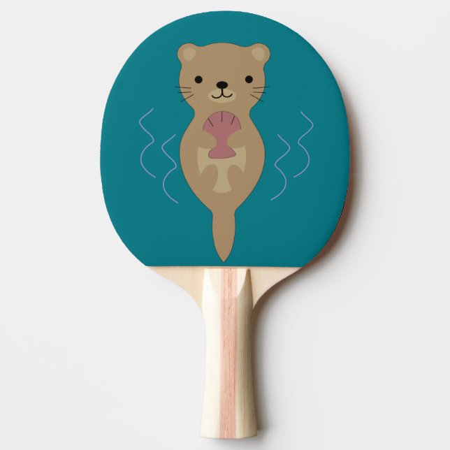 Cute Otter Ping Pong Paddle (Front)