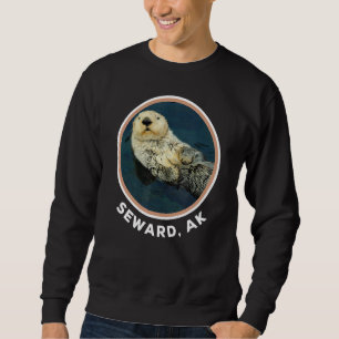 Cute Otter Seward Ak Coast Resident Fisherman Sweatshirt