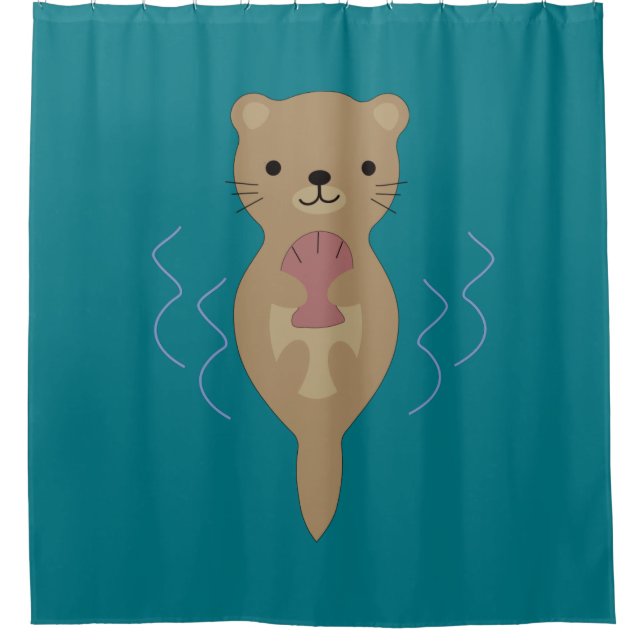 Cute Otter Shower Curtain (Front)
