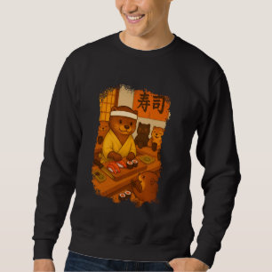 Cute Otter Sushi Bar Otter Sushi Chef Japanese Foo Sweatshirt