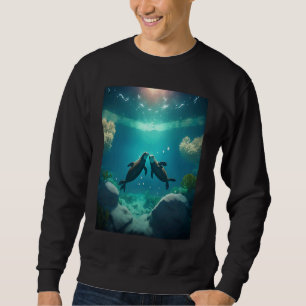 Cute Otter  Sweet Sea Otter Couple  1 Sweatshirt