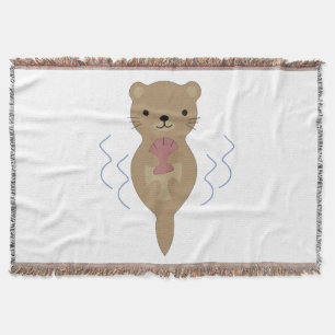 Cute Otter Throw Blanket