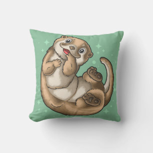 Cute Otter Throw Pillow