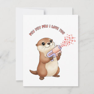 Cute Otter Valentine’s Day Card Funny Love