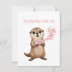 Cute Otter Valentines Day Love Card