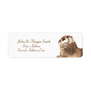 Cute Otter - watercolor Animal - Address