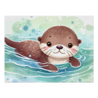 Cute Otter Watercolor