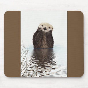 Cute Otter Wildlife Image Mouse Mat