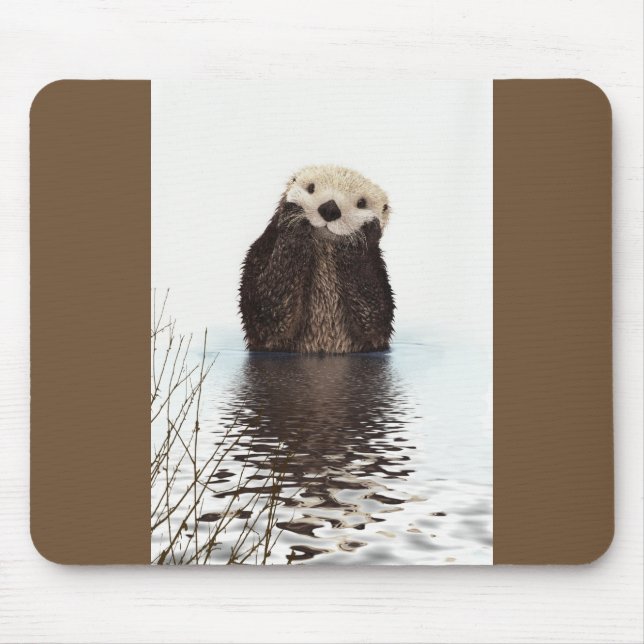 Cute Otter Wildlife Image Mouse Mat (Front)