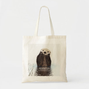 Cute Otter Wildlife Image Personalised Tote Bag