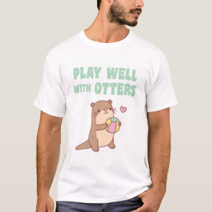 Cute Otter With Beach Ball Play Well With Otters F T-Shirt