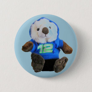 Cute Otter with Blue and Green 12 Hoodie 6 Cm Round Badge