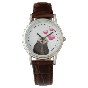 Cute Otter with Love Hearts Watch