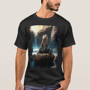 Cute Otter Yoga Instructor Otter Doing Yoga Medita T-Shirt