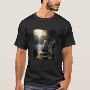 Cute Otter Yoga Instructor Otter Doing Yoga Medita T-Shirt