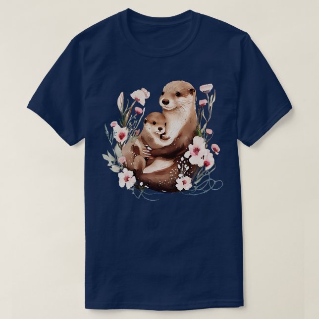 Cute otters 1 T-Shirt (Design Front)